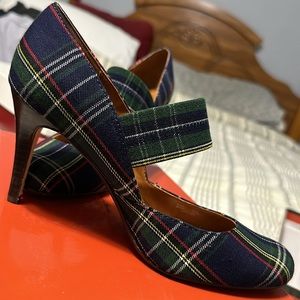 Ann Marino Navy Tartan High Heels - 7 1/2 - very good condition